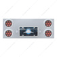 33-3/4" Stainless Rear Center Panel With Four 7 LED 4" Light & Bezel - Red LED/Clear Lens - Competition Series