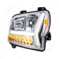 Headlight With LED DRL Light Bar & Turn SIgnal For 2018-2024 Kenworth W990