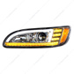 Chrome Projection Headlight With LED Sequential Turn & DRL For 2005-2015 Peterbilt 386- Driver