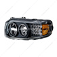 Blackout LED Headlight With LED Turn & Position Light Bar For 2008-2023 Peterbilt 389- Driver
