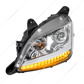 Chrome Projection Headlight With LED Position Light & Swtichable Sequential Signal For 2012-2021 Peterbilt 579
