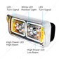 10 High Power LED "Chrome" Projection Headlight With LED Turn Signal & Position Light Bar - Driver