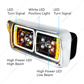 10 High Power LED "Blackout" Projection Headlight With LED Turn Signal & Position Light Bar - Driver
