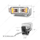 10 High Power LED "Chrome" Projection Headlight Assembly W/Mounting Arm & Turn Signal Side Pod - Passenger Sid