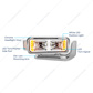 10 High Power LED "Chrome" Projection Headlight Assembly W/Mounting Arm & Turn Signal Side Pod - Passenger Sid