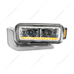 High Power LED Chrome Projection Headlight Assembly With Mounting Arm & Turn Signal - Driver