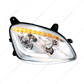 Chrome LED Headlight W/Sequential LED Turn Signal For Peterbilt 579 (2012-21) & 587 (2010-16) - Passenger