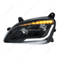 Black LED Headlight W/Sequential LED Turn Signal For Peterbilt 579 (2012-21) & 587 (2010-16) - Driver