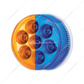 7 LED 2" Round Double Fury Light (Clearance/Marker) - Amber & Blue LED/Clear Lens