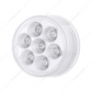 7 LED 2" Round Double Fury Light (Clearance/Marker) - Amber & Blue LED/Clear Lens