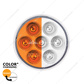 7 LED 2" Round Double Fury Light (Clearance/Marker) - Amber & White LED/Clear Lens