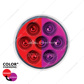 7 LED 2" Round Double Fury Light (Clearance/Marker) - Red & Purple LED/Clear Lens