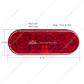 10 LED 6" Oval Light (Stop, Turn & Tail) With Heated Lens - Red LED/Red Lens