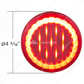 33 LED 4" Round Lumos Light X-Series (Stop, Turn & Tail) - Red LED/Red Lens
