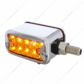 20 LED Dual Function Reflector Double Face Light W/Bezel - Horizontal Mount -Amber & Red LED/Amber & Red Lens