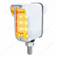 10 LED Dual Function Reflector Double Face Light W/Visor - Vertical Straight Mount -Amber & Red LED/Clear Lens