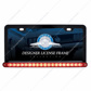 Black License Plate Frame With 19 LED 12" Reflector Light Bar - Red LED/Red Lens