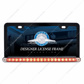 Black License Plate Frame With 19 LED 12" Reflector Light Bar - Red LED/Clear Lens