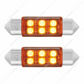 6 SMD High Power Micro SMD LED 6418/6461-36mm Light Bulb - Amber (2-Pack)