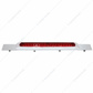 Chrome Top Mud Flap Plate With 19 LED 17" Light Bar & Bezel - Red LED/Red Lens (Each)