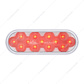 13 LED 6" Oval Double Fury Light (Stop, Turn & Tail) With Warning Light - Red & Amber LED/Clear Lens