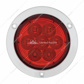 7 LED 4" Round SS Flange Light (Stop, Turn & Tail) - Red LED/Red Lens
