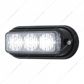 3 LED Warning Light With Black Bezel - White LED (Bulk)