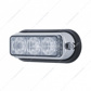 3 LED Warning Light With Black Bezel - White LED (Bulk)
