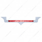 Chrome Hood Emblem Trim With 14 LED Light Bar For Kenworth - Red LED/Red Lens