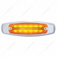 12 LED Rectangular Light (Clearance/Marker) With Chrome Bezel - Amber LED/Amber Lens (Bulk)