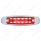 12 LED Rectangular Light (Clearance/Marker) With Chrome Bezel - Red LED/Red Lens