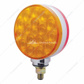 34 LED Single Stud Reflector Double Face Turn Signal Light - Amber & Red LED/Amber & Red Lens