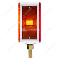 52 LED Single Stud Double Face Turn Signal Light - Amber & Red LED