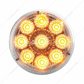 9 LED 2" Round Reflector Light (Clearance/Marker) - Amber LED/Clear Lens (Bulk)