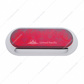 10 LED 6" Oval Flange Mount Light With Bezel (Stop, Turn & Tail) - Red LED/Red Lens (Bulk)