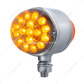 17 LED Dual Function Reflector Double Face Light - Amber & Red LED/Clear Lens
