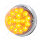 17 LED Dual Function Watermelon Clear Reflector Flush Mount Kit With Low Profile Bezel-Amber LED/Clear Lens