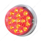 17 LED Dual Function Watermelon Clear Reflector Flush Mount Kit With Low Profile Bezel -Red LED/Clear Lens