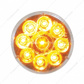 9 LED 2-1/2" Round Pure Reflector Light (Clearance/Marker) - Amber LED/Clear Lens