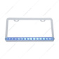 Chrome License Plate Frame With 14 LED 12" Light Bar - Amber LED/Clear Lens