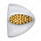 39 LED Teardrop Headlight Turn Signal Light Cover For Peterbilt - Amber LED/Chrome Lens