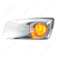 Fog Light Cover With 17 LED Watermelon Light For 2007-17 KW T660 (Driver) - Amber LED/ Amber Lens