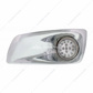 Fog Light Cover With Amber LED Hi/Lo Clear Style Reflector Light For 2007-17 KW T660- Driver -Clear Lens