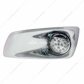 Fog Light Cover With Amber LED Clear Style Reflector Light & Visor For 2007-17 KW T660- Driver -Clear Lens