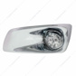 Fog Light Cover With Amber LED Reflector Watermelon Light & Visor For 2007-17 KW T660- Driver -Clear Lens