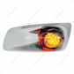 Fog Light Cover With 19 LED Reflector Light & Visor For 2007-17 KW T660 (Driver) - Amber LED/ Amber Lens