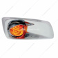 Fog Light Cover With 19 LED Beehive Light & Visor For 2007-17 KW T660 (Passenger) - Amber LED/ Amber Lens