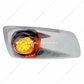 Fog Light Cover With 19 LED Reflector Light & Visor For 2007-17 KW T660 (Passenger) - Amber LED/ Amber Lens