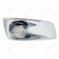 Fog Light Cover With 19 LED Reflector Light & Visor For 2007-17 KW T660 (Passenger) - Amber LED/ Clear Lens