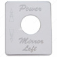 Stainless Steel Switch Name Plate For Peterbilt - Power Mirror (Left)